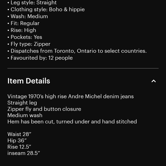 Vintage Andre Michael Jeans 28 - Picture 5 of 5